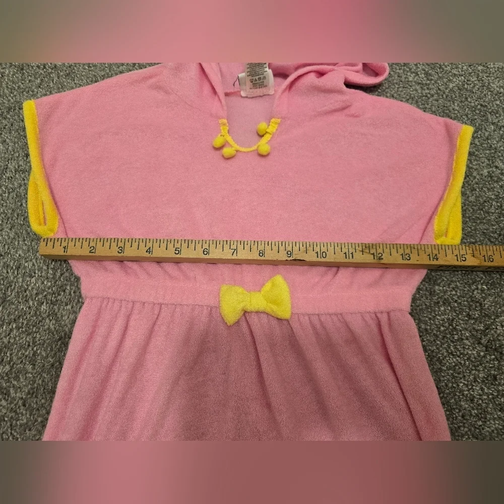 Nicole Miller New York Girls Size 6 Bathing Suit & Cover Up Pink Lemons Pom Poms